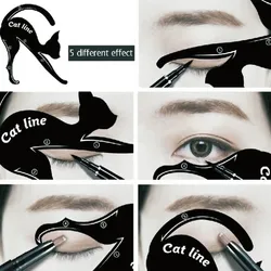 2/4/10 pcs Cat Line Eyeliner Stencils Black Pro Eye Makeup Tool Eye Template Shaper Model Easy To Make Up Simple Tool Set Guide