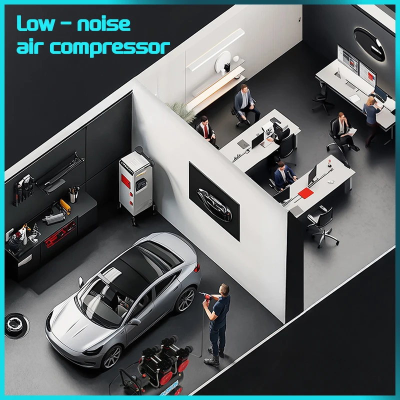 무소음 무오일 에어 컴프레서 600W 1500W 휴대용 에어 펌프 10L-160L 탱크 포함 가정용 수리 타이어 공기 주입 네일건용