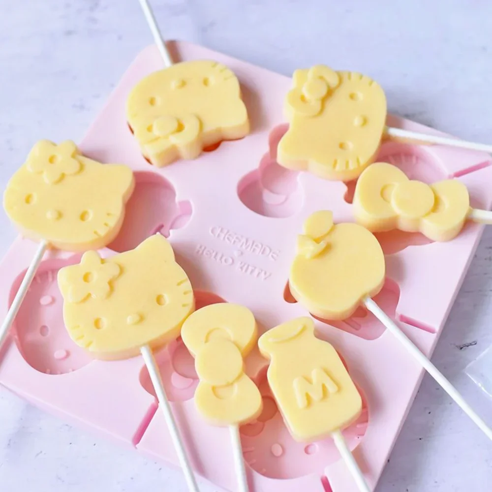 

New Hello Kitty Lollipop Mold Cute Cartoon Originality Modeling Silicone Mold Delicate Personality Food Grade Silicone Mold Gift