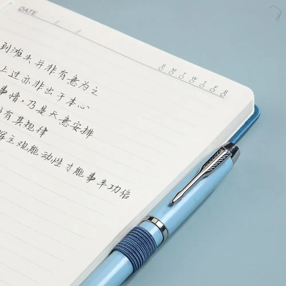 دفتر ملاحظات بسيط مع حزام مطاطي من جلد البولي يوريثان، دفتر سجل للمكتب، غطاء ناعم، لون سادة، مفكرة جيب A5