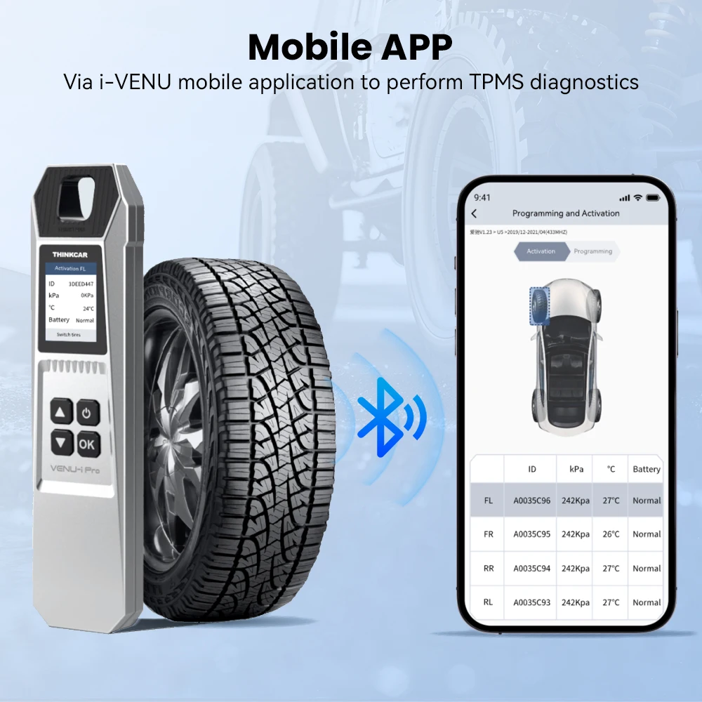THINKCAR VENU 90 Car Tire Pressure Diagnose Tool Automotive TPMS Sensor Programming Learning Activator For ThinkTool Pro 689BT
