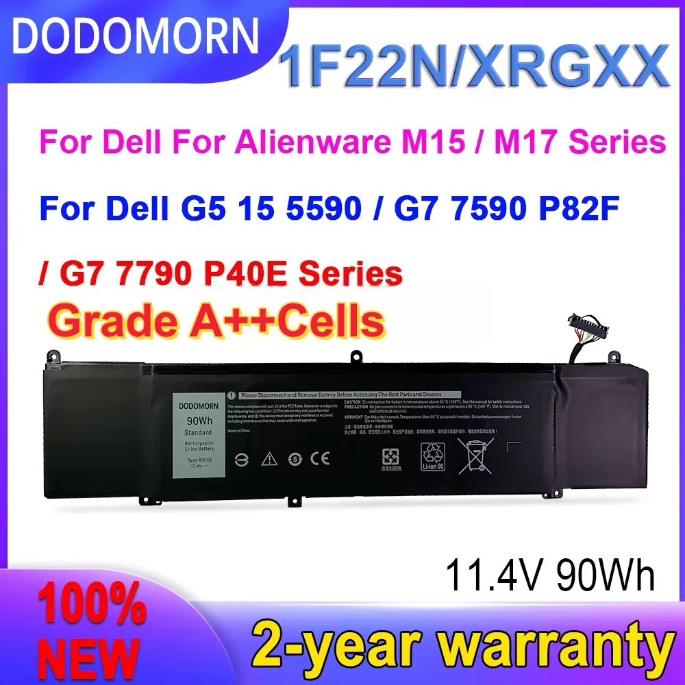 High Quality 1F22N XRGXX Laptop Battery For Dell Inspiron G5 5590 G7 7590 7790 For Alienware M15 M17 01F22N Fast Delivery
