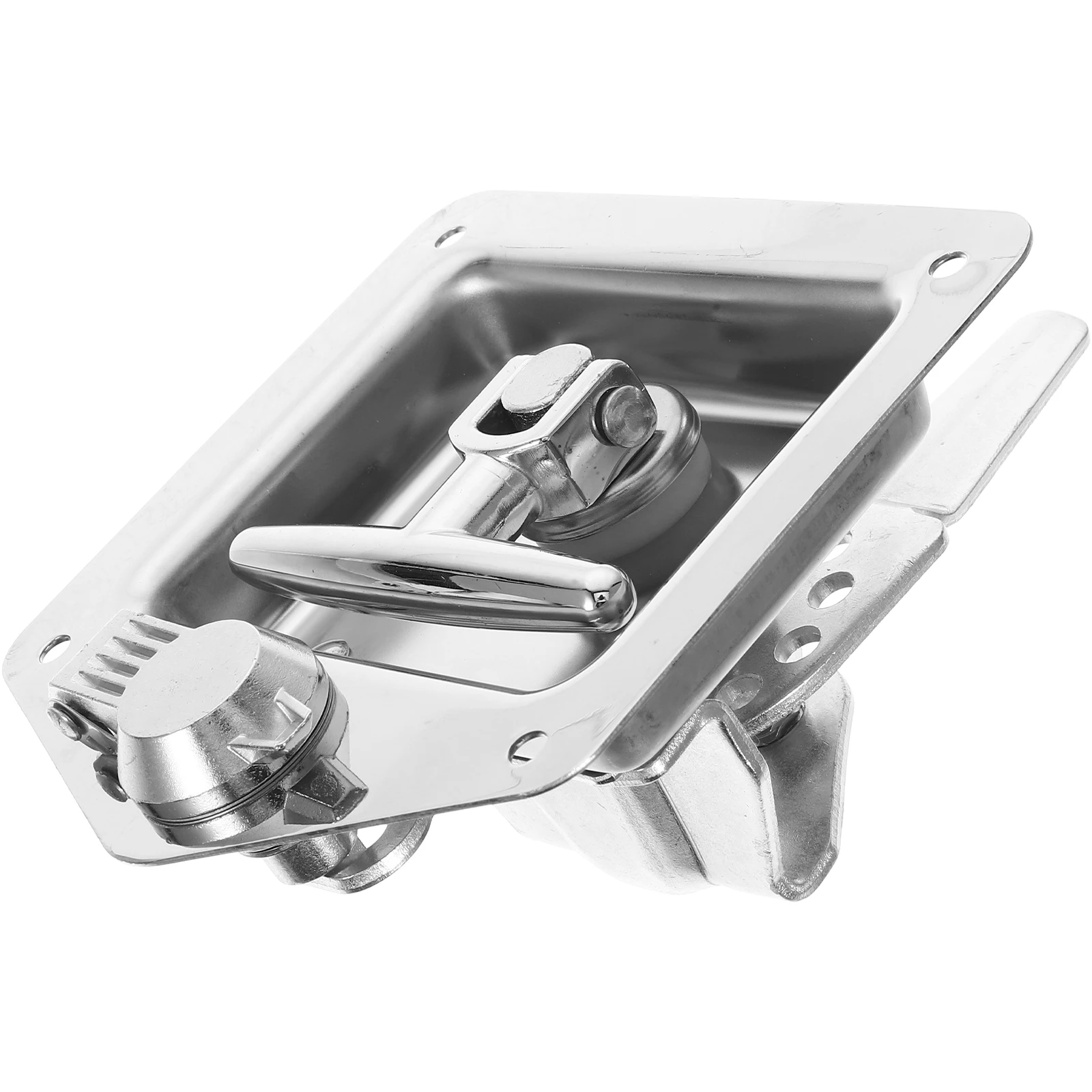 

Distribution Box Lock Paddle Replacement Handle Silver Toolbox Latch Keyed Tool Box Locks for RV Trailer UTV ATV Stainless Steel