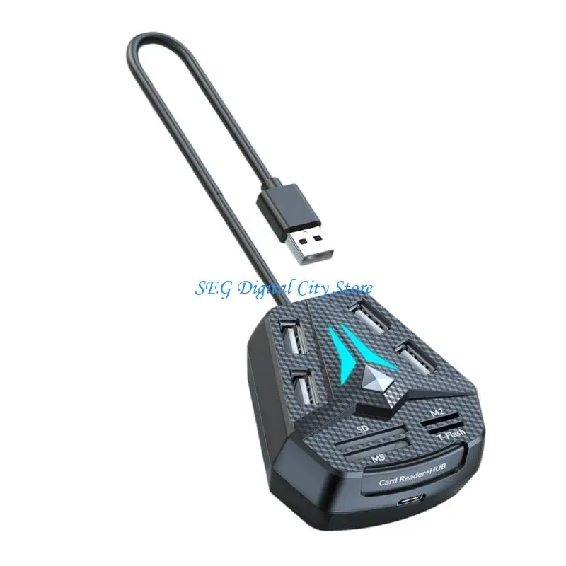 U75B Type C Expansion Adapter For Computers And Tablets Features Multiple USB Port And Storage Card Compatibility