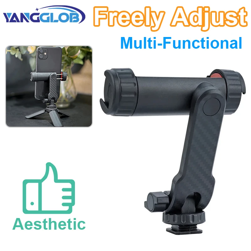 

Camera Hot Shoe Phone Clip Holder 360° Rotatable Phone Mount with Cold Shoe for iPhone Samsung Mobile Phone Smartphone Vlog