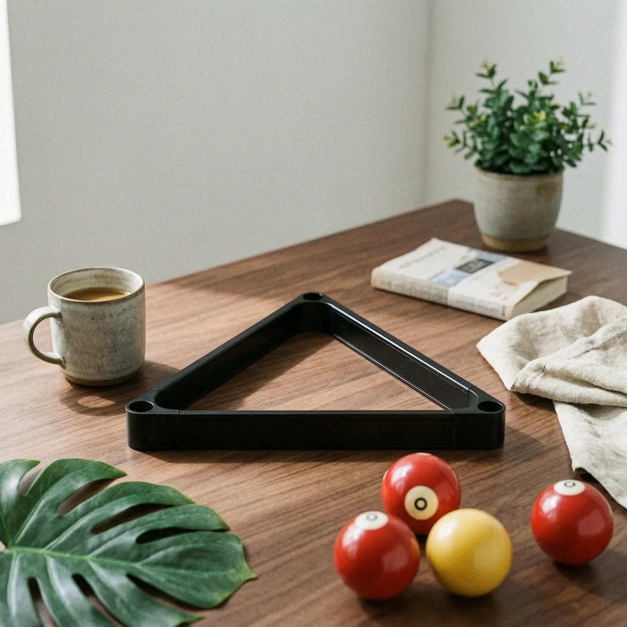 Detachable Billiard Triangle Rack with Rounded Corners 8-ball Triangle Frame Easy to Rack for Standard 2-1/4 Inch Balls