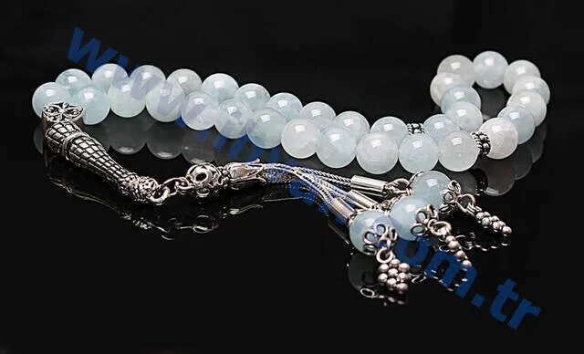 IQRAH Aquamarine Stone Rosary (925 SETTING SILVER)