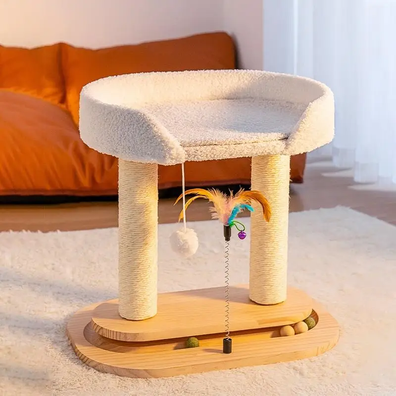 Turntable Cat Nest, Cat Tree, Integrated Cat Climbing Frame, Large Cat Climbing Sisal Pillar, Cat House Scratching Board