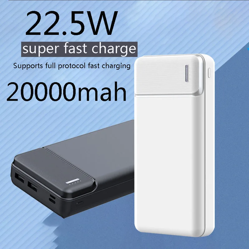 

Portable Power Bank for iPhone 15 14 Xiaomi Thin 22.5W Super Fast Charging Powerbank 20000mAh For Mobile Power External Battery