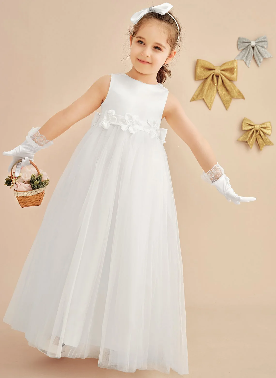 YZYmanualroom Girls Wedding Dress Junior Bridesmaid Dress Mesh Pommel Dress Beauty Ball Evening dress/can be customized