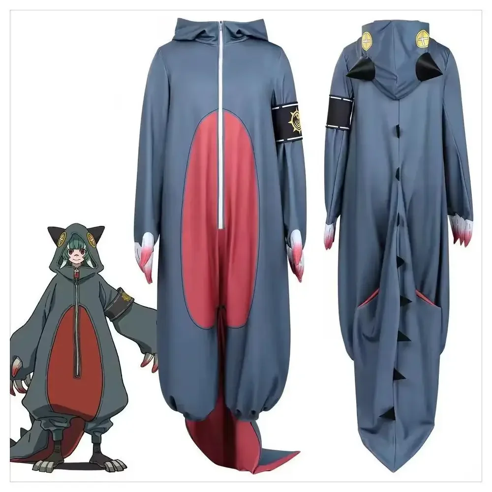 Guita Cosplay Kostüm Blauer Jumpsuit Lustiger Schlafanzug Anime Spiel Alltagskleidung Halloween Besticktes Oberteil Weste Kurzes Set Cosplay für Erwachsene Frauen
