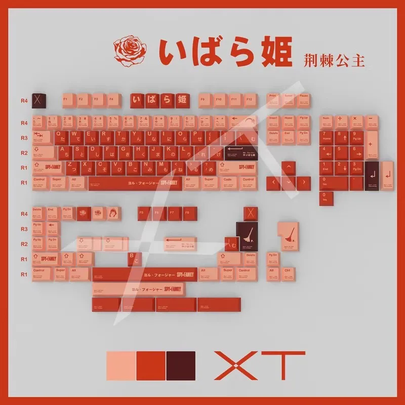 1 Set Yor Forger Anya Forger Twilight Keycaps PBT Dye Subbed Anime Kartun Permainan Key Caps Cherry Profile Keycap untuk 61 64 68 96