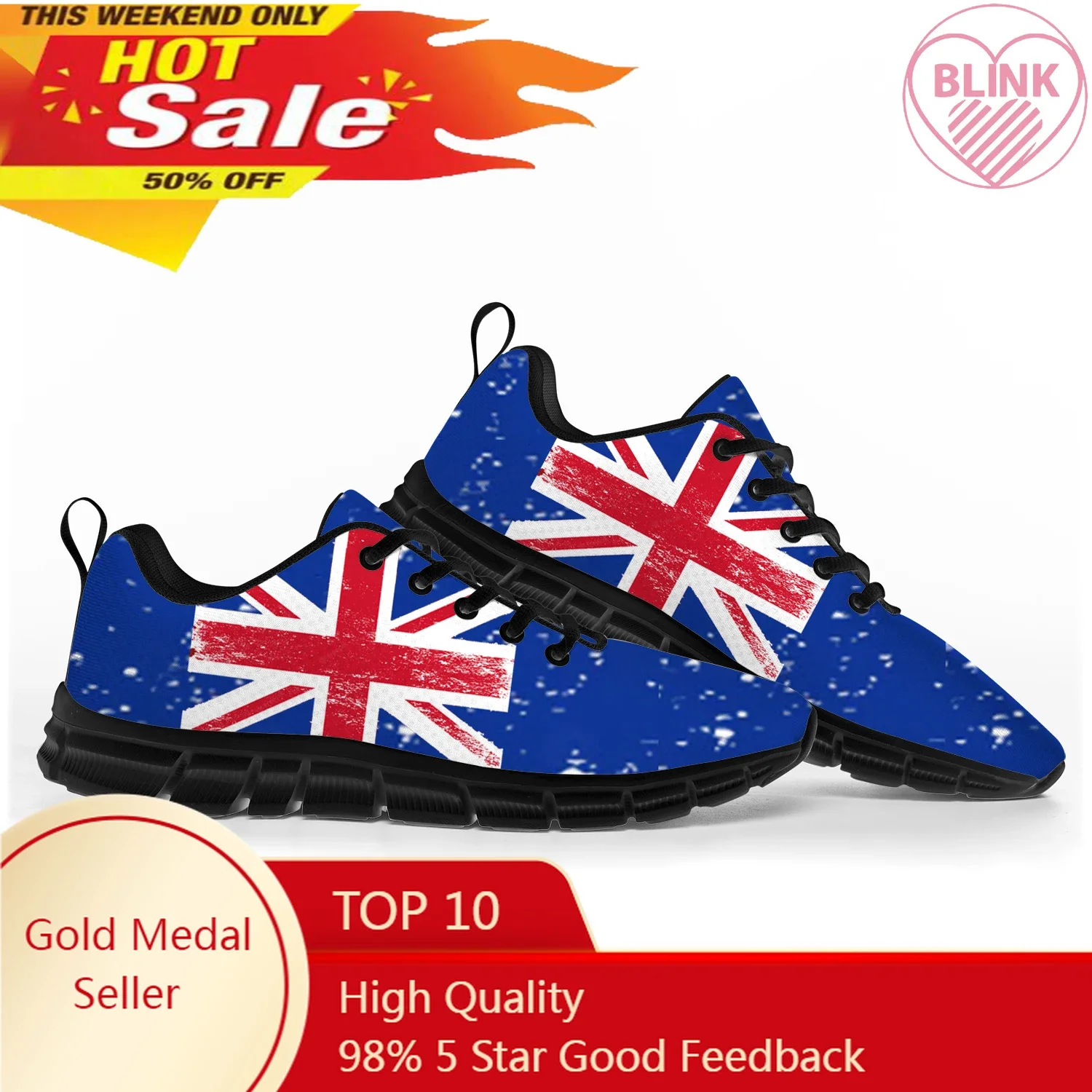 Unisex England Flag Sports Shoes, tênis casuais, alta qualidade, casais, homens, mulheres, adolescentes, crianças, crianças