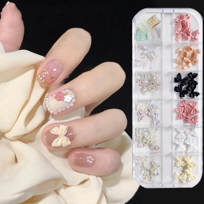 12 Grids/box Nail Enhancements Butterfly Sequins Ultra-thin Star Bow Shapes Glitter Gradient Nail Art Decorations Accessories