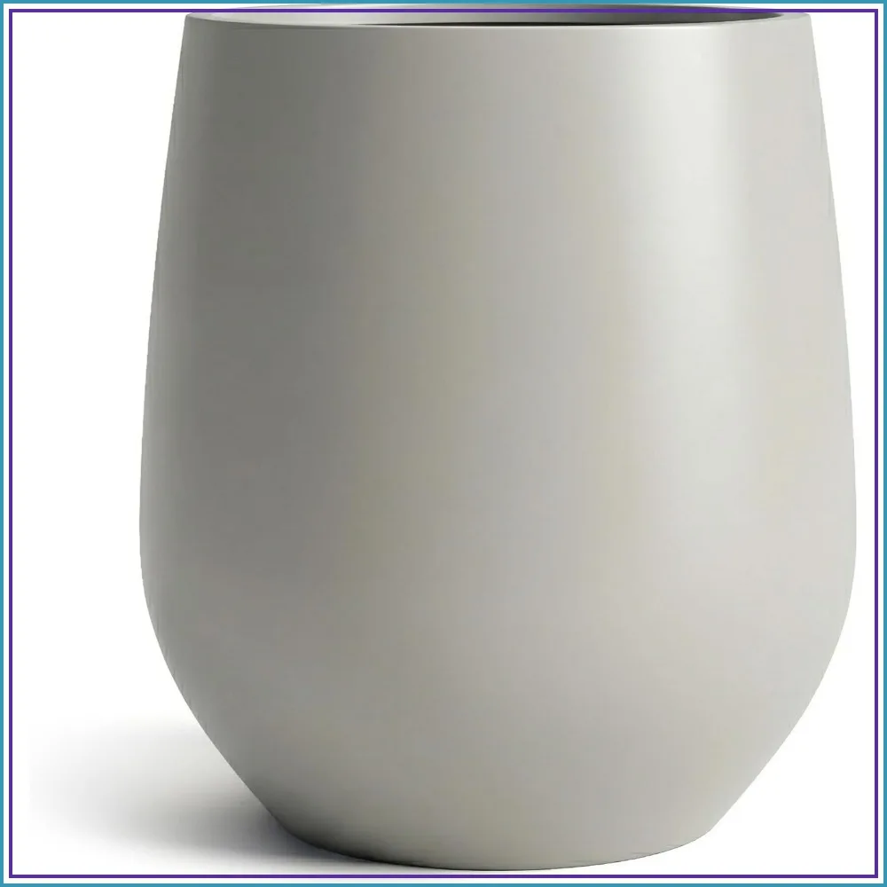 11'' D x 12'' H Fiberstone Tapered Planter Drainage Hole & Rubber Plug Indoor Outdoor