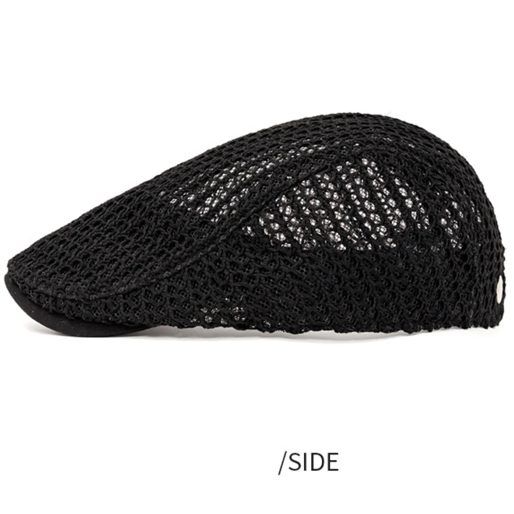 HT4809 Berets Frühling Sommer Atmungsaktive Mesh Cap für Männer Frauen Künstler Maler Baskenmütze Hut Männlich Weiblich Flache Kappe Einstellbare Baskenmütze Kappe – Detail 7