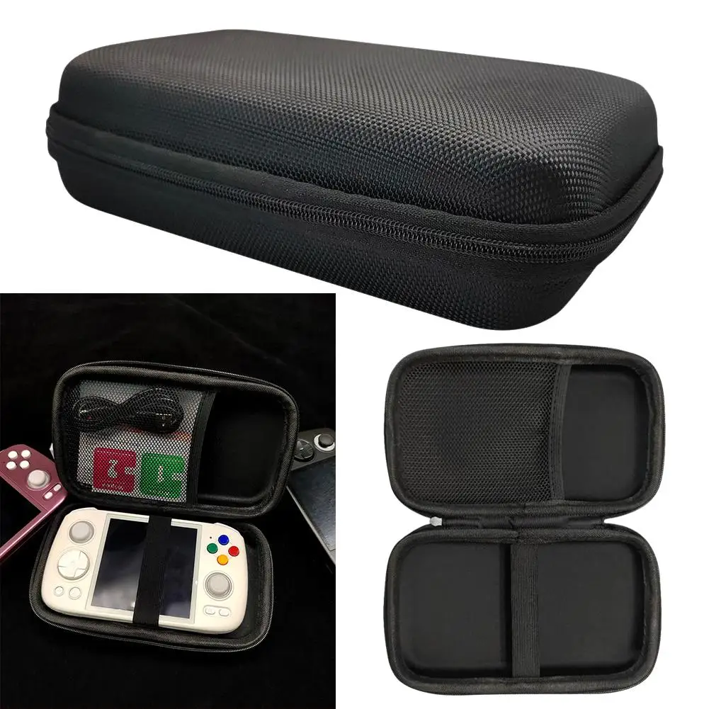 Travel Case for Anbernic RG Cube XX Handheld Game Console Accessories Carrying Bag Built in Mesh Pouch Anti-collision Black A6D5