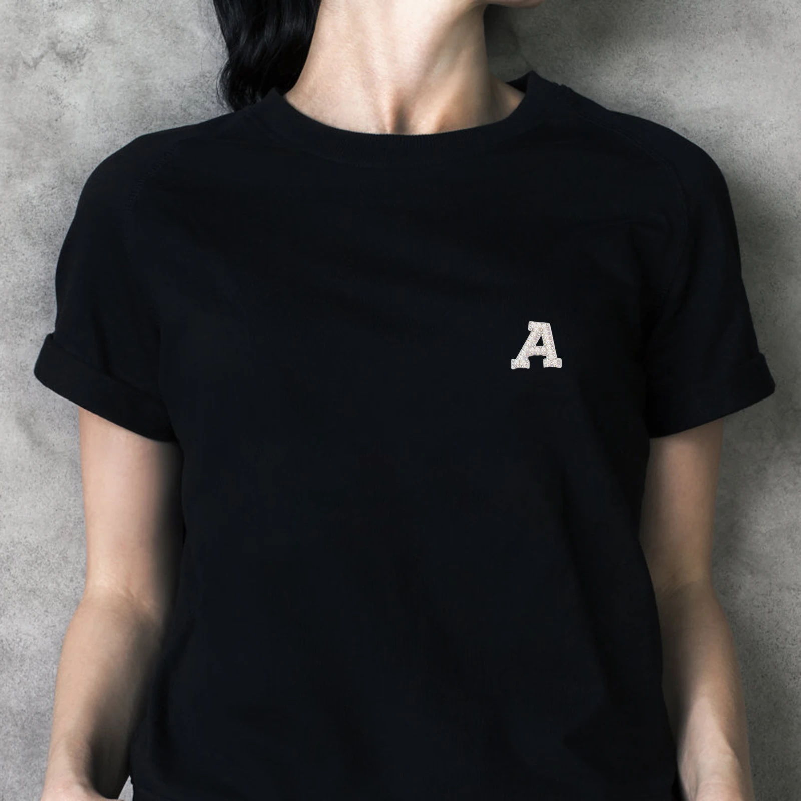 

26Pcs Pearl Rhinestone Alphabet Stickers Self Adhesive Letter Patches for Clothes Shoes Bags Creative DIY Accessories