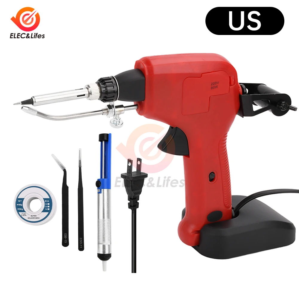 Electric Soldering Iron Gun Hand-held Internal Heating Soldering Iron Automatically Send Tin Gun Soldering Welding Repair Tool