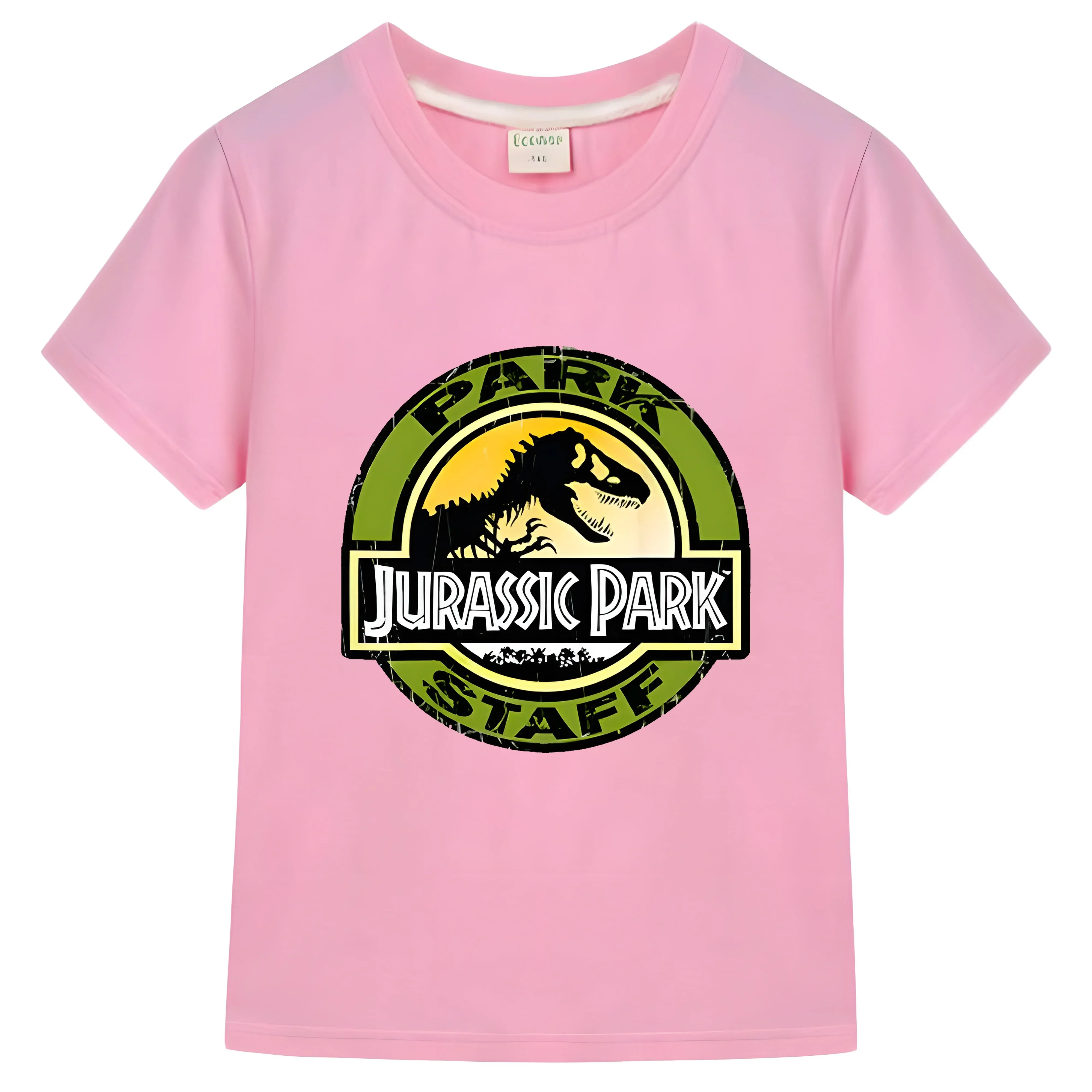 Jurassic Park Staff Kids T-Shirt Tops Camiseta retro Cartoon Cotton Summer Boy Girl Short Sleeve T-Shirt Casual Baby Clothing