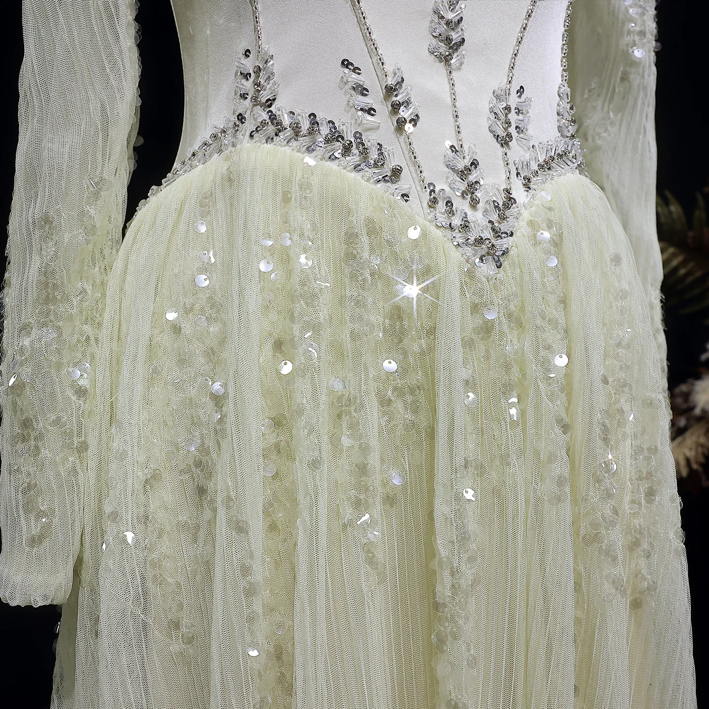Sharon Said Elegantes Sweetheart-Abendkleid mit Transparenten Langen Ärmeln und Perlen für Hochzeiten, Partys und Bälle SS628 Maßanfertigung – Detail 14
