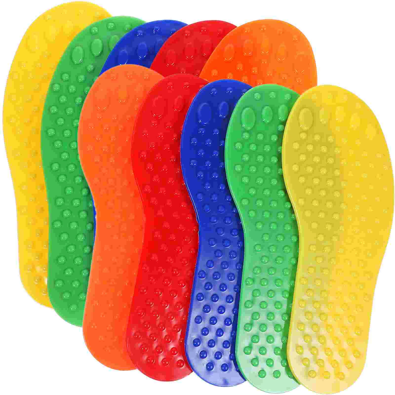 

10 Pcs Floor Markings Football Sign Markers Foot-shaped Flat for Training Activity Walker Kids Tennis Equipment Child