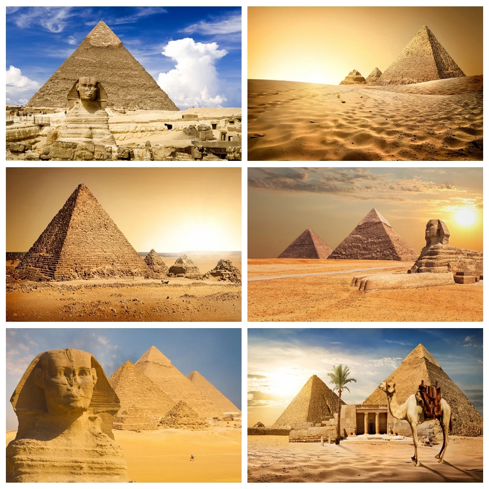 Egyptian Pyramids Backdrop Egypt Ancient Architecture Ruins Natural Desert Sand Dunes Photography Background Photo Studio Props