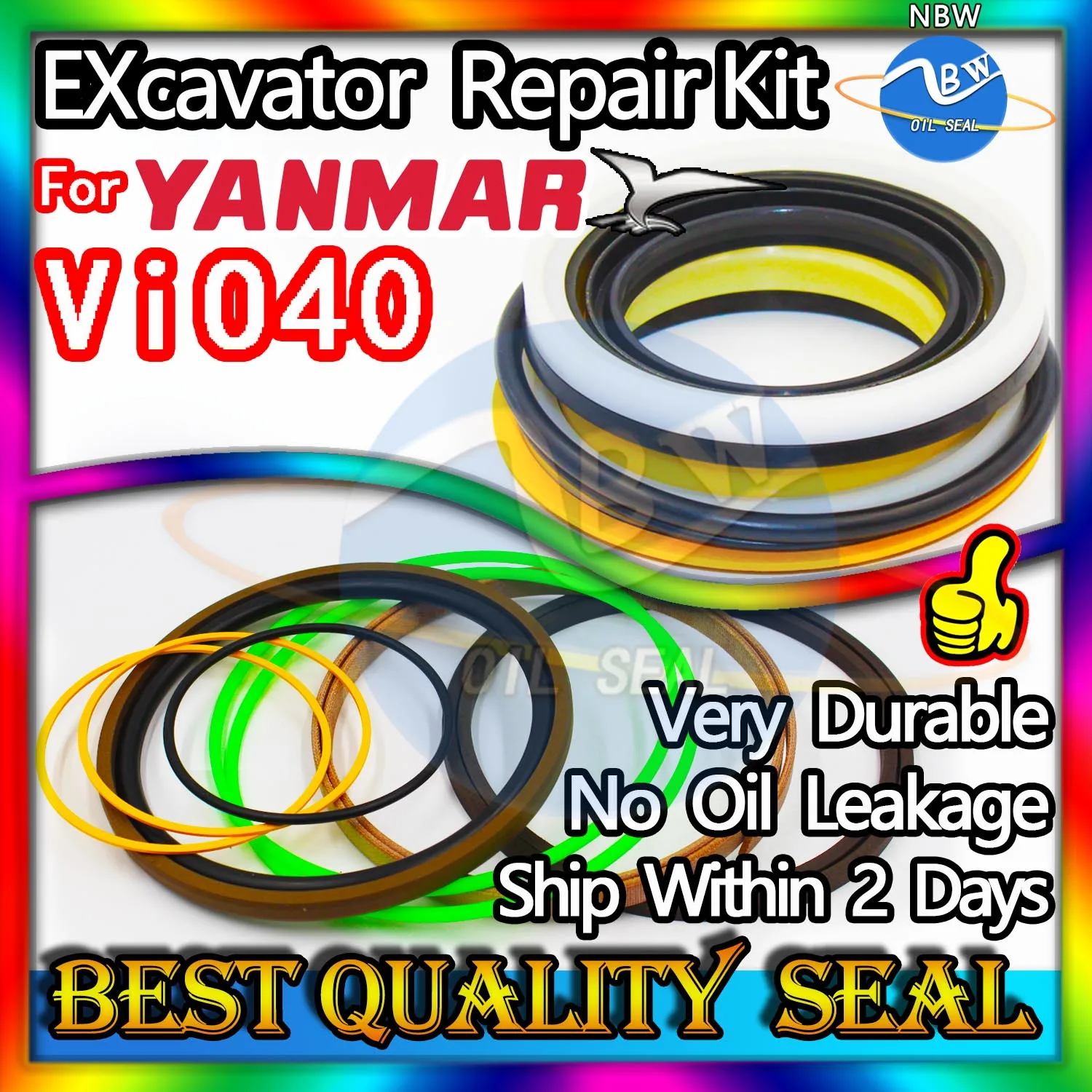 For Yanmar ViO40 Repair Kit Excavator Oil Seal Hydraulic Pump Digger Clamshell Shovel Adjust Swing Gear Center Joint Gasket NBR