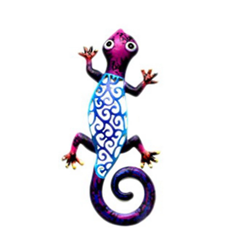 Metal Gecko Outdoor Wall Decor Lizard Art Hanging For Outdoor Backyard Porch Home Patio Lawn Fence Decorations Wall