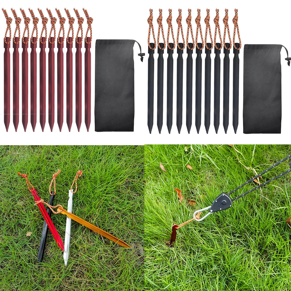 Set da 10 picchetti for tenda ultraleggeri in lega di alluminio