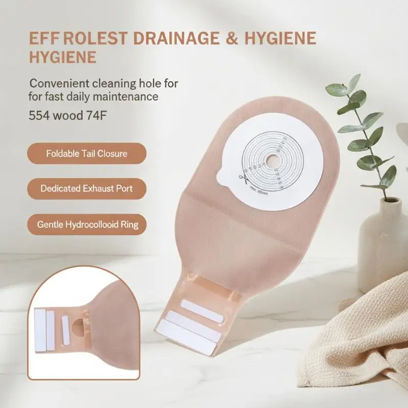 Medical Colostomy Bag 1Pcs 65mm Hole Drainable High Absorbency Odor Proof Disposable Ostomy Pouch for Stoma Care