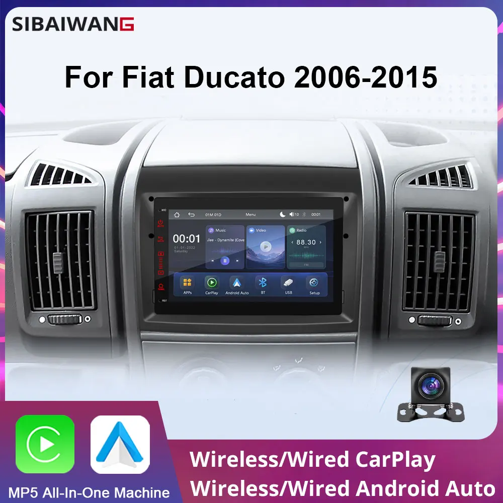 7-Inch Carplay For Fiat Ducato 2006-2015 All-in-one Machine Car Multimedia player Wireless Android Auto Car Raido RDS BT FM IPS