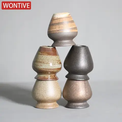 Japanese Coarse pottery Matcha Tea Chasen Holder Stand Bowl Bamboo Whisk Grinder Teaware Tools Holder Tea Accessories Teaware