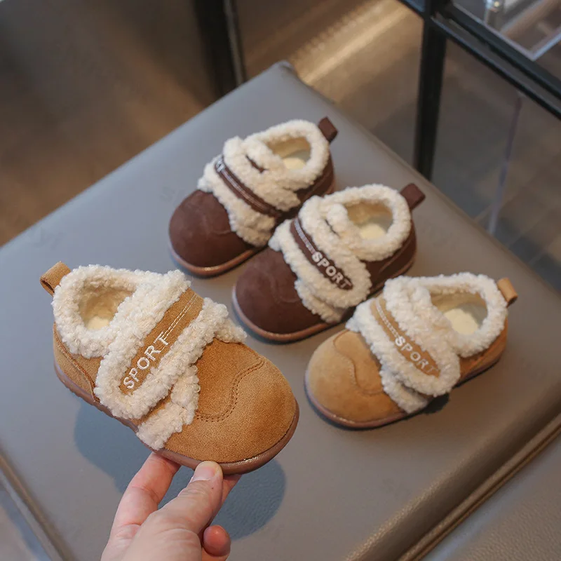 

Children Cotton Shoes 2026 Winter New Warm Plush Comfortable Fashion Retro Platform Outdoor Toddler Shoes Kids Baby Casual Shoes