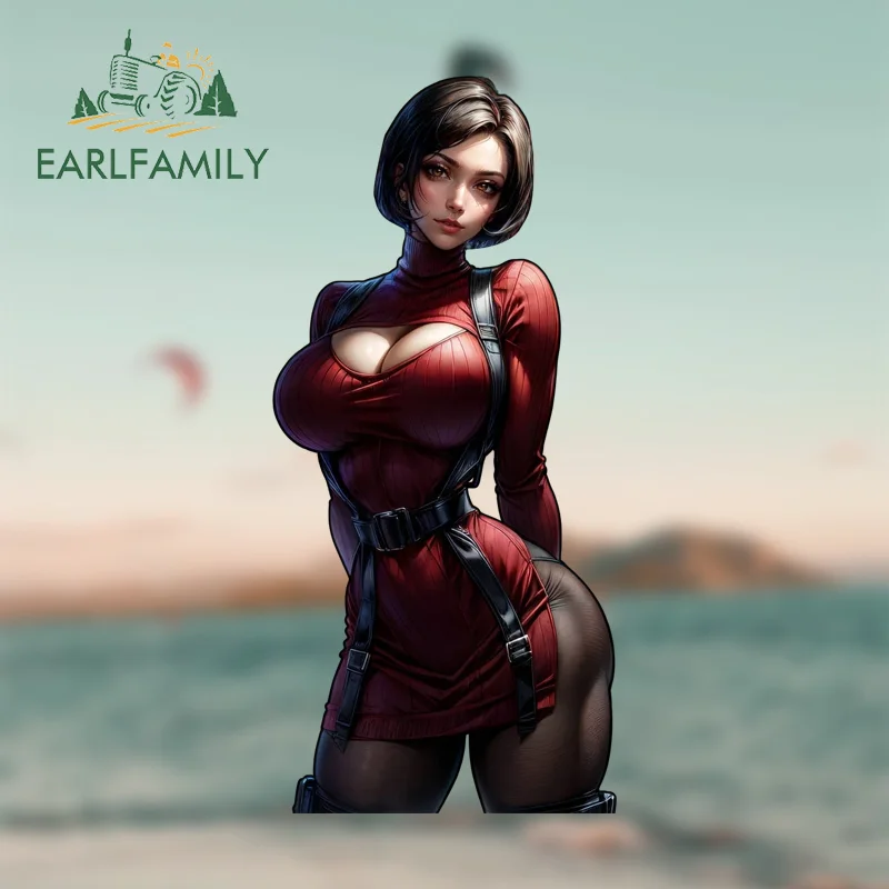 EARLFAMILY Ada Wong Graffiti Car Stickers Uniform Temptation Item Deisgn Windshield Door Decals Interesting Car Door Protector