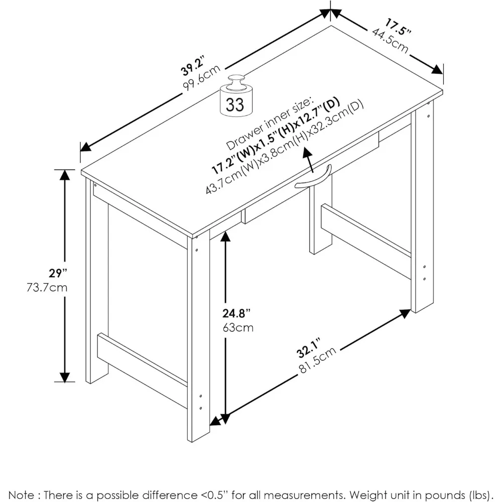 مكتب كتابة كبير مع درج، أثاث المكاتب المنزلية الحديثة لغرفة الدراسة، لمسة نهائية من الخشب الأسود #3