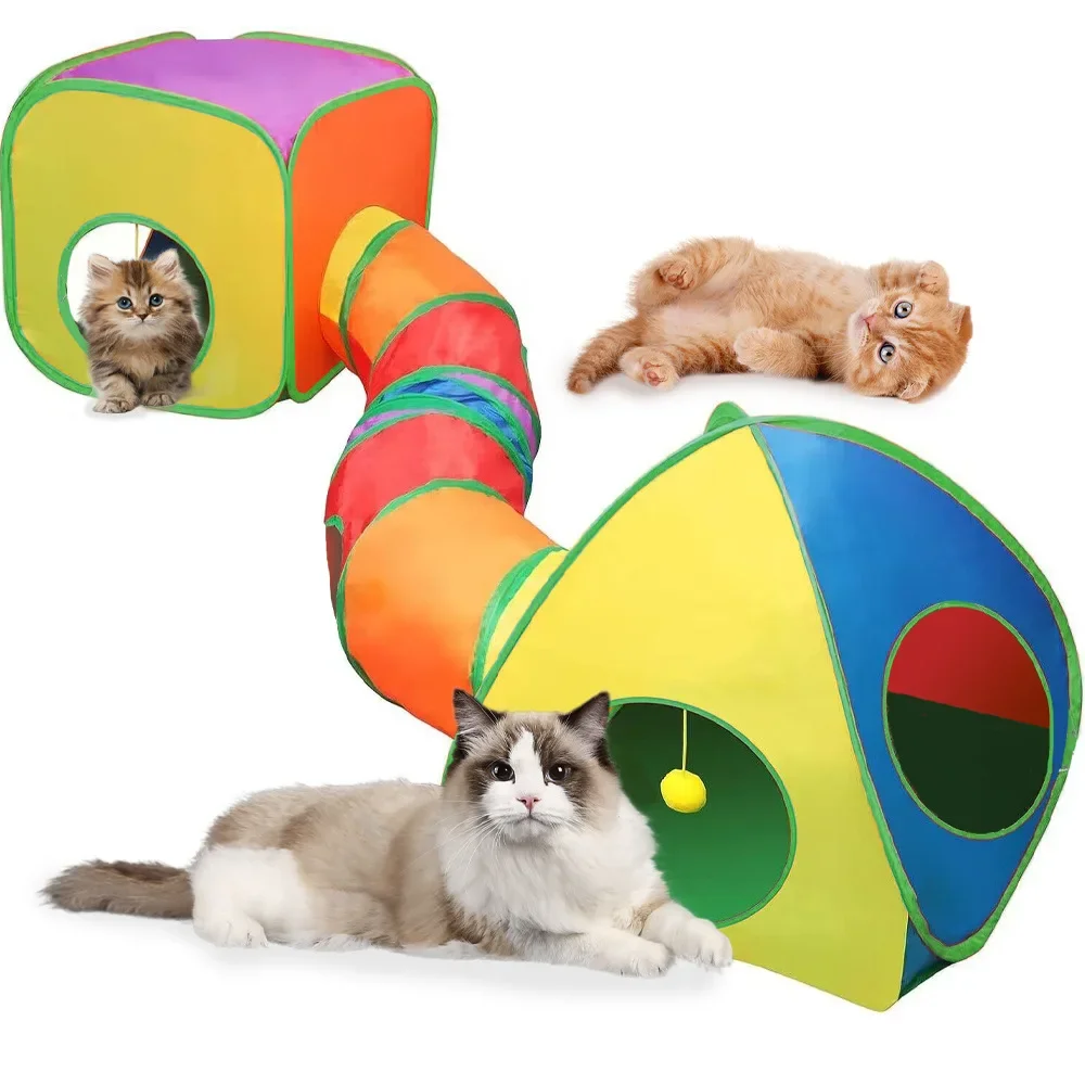 Pet Supplies Cat S Pass Play Tunnel Foldable Cat Tunnel  Cat Tunnel Cat Toy Breathable Drill Barrel for Indoor Loud