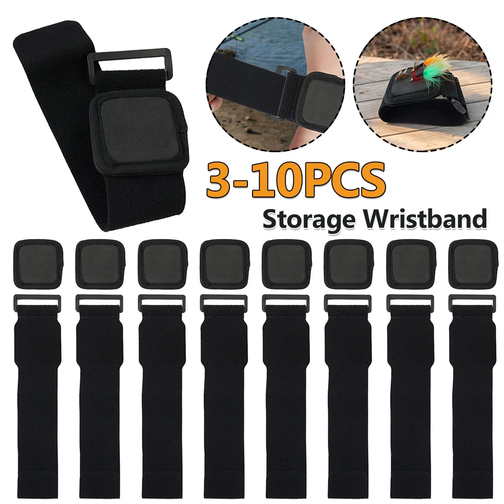 

Lure Fly Hook Storage Wristband Nylon Hanging Bait Strap Adjustable Fishing Lure Hook Storage Wrist Band Outdoor Fishing Tools