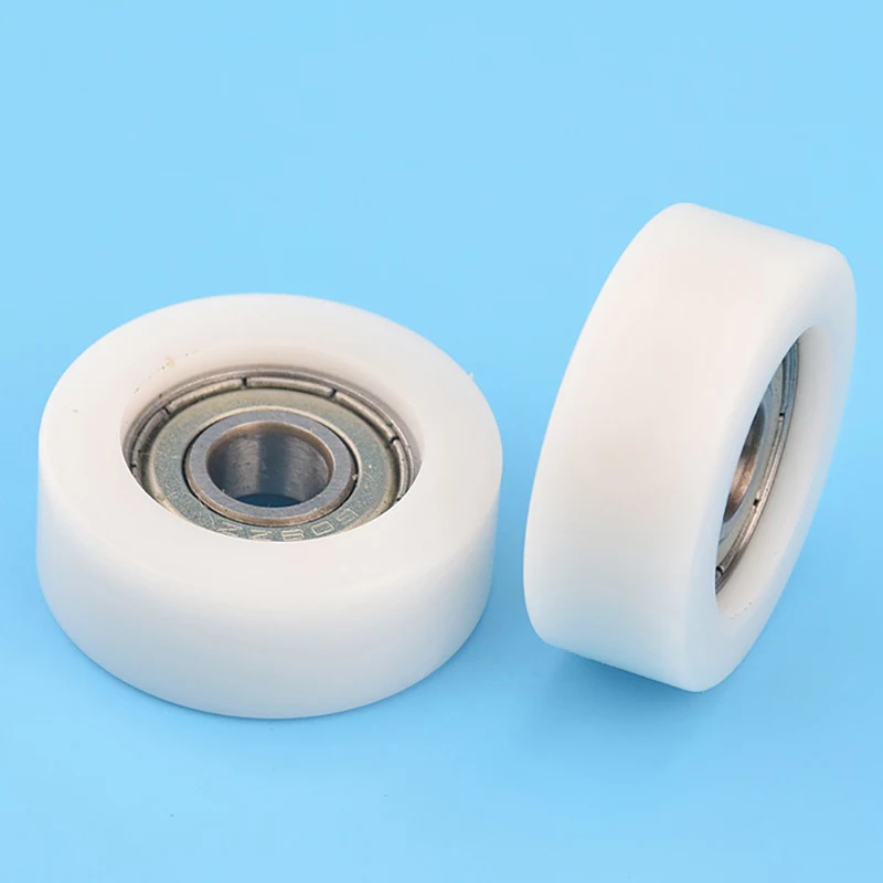 **1PC 8*32*12mm Embedded 608zz Bearing, Wrapped Rubber, POM/ Nylon Bearing Pulley, Flat Roller Pulley Wheel