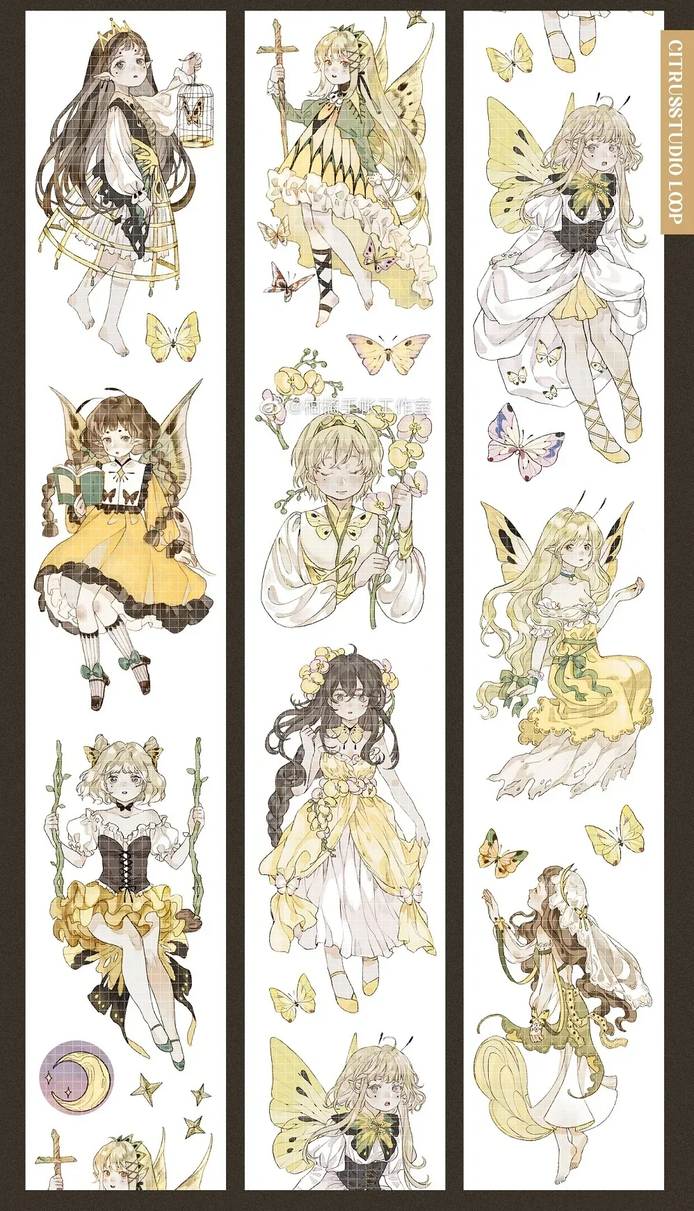 1-lus nieuwe vlinderridder huisdiertape meisje fee decoratie collage karakterstijl