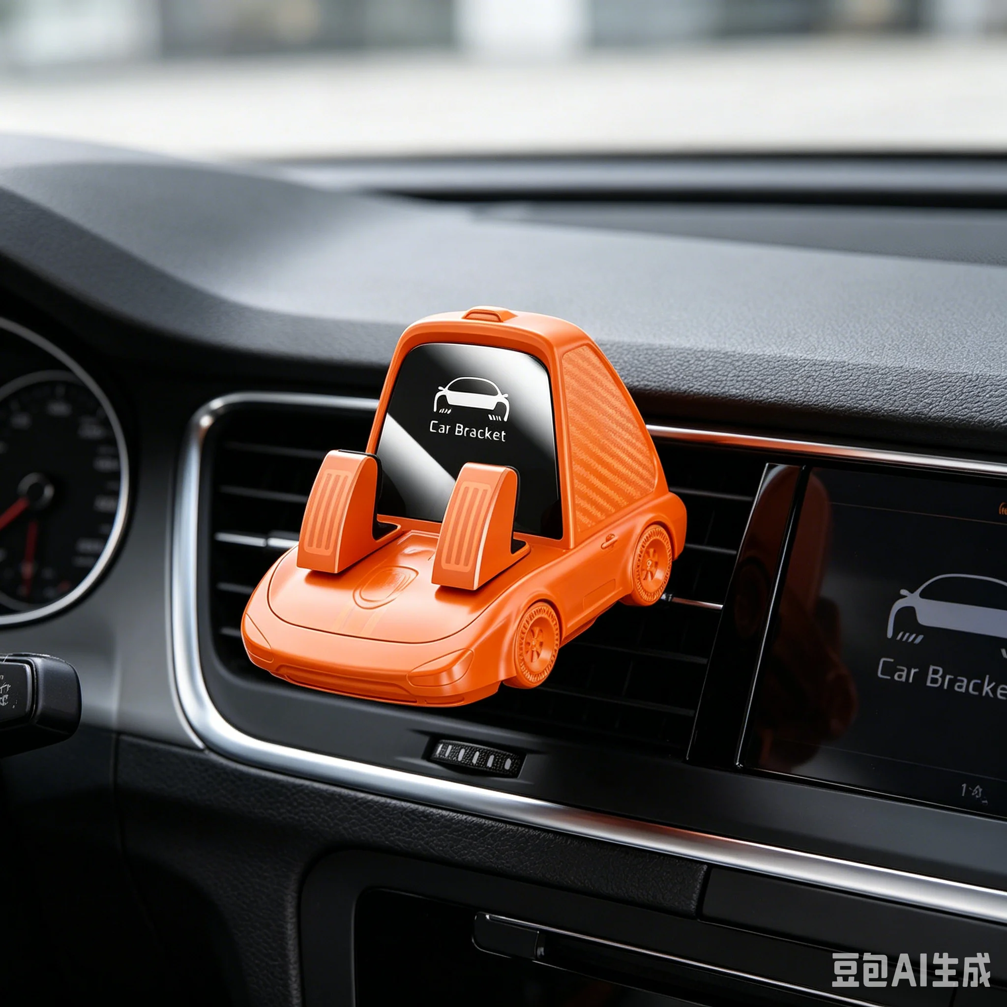 

2-in-1 Car Phone Holder Adjustable Dashboard Mount For Safe Navigation Cartoon Car-shaped Phone Bracket Stand Phone Accessories