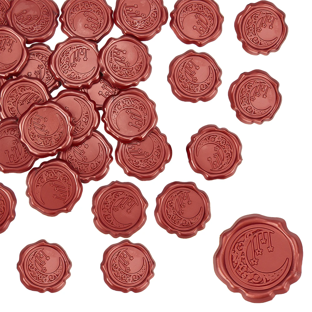 

25PCS Adhesive Wax Seal Stickers For Envelope Seal Red 30.8x30.8x2.2mm