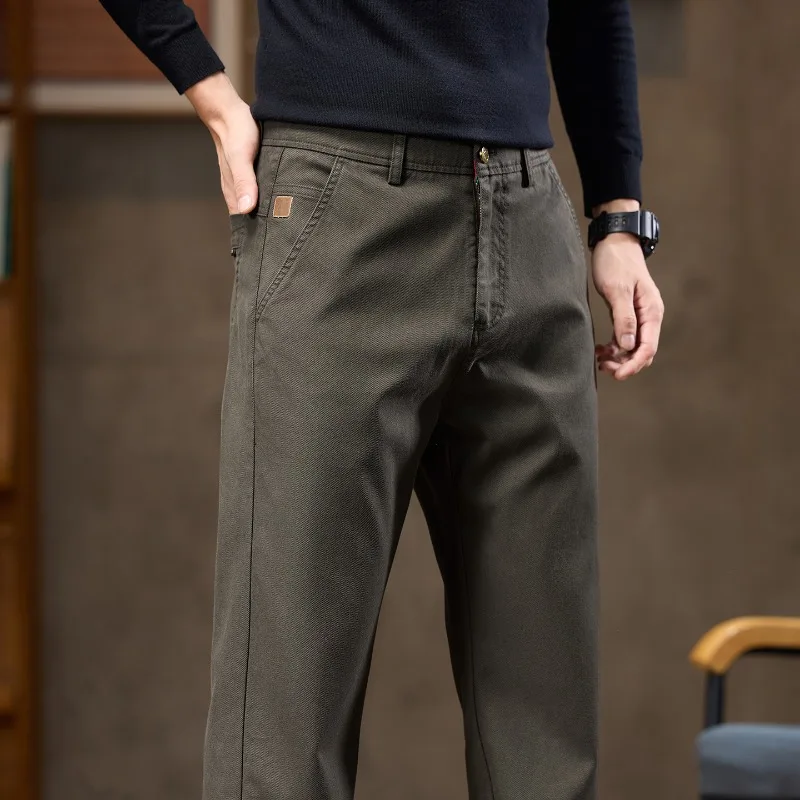 

Осенние свободные повседневные брюки для мужчин, прямые модные деловые широкие брюки, удобные мужские брендовые брюки с драпировкой