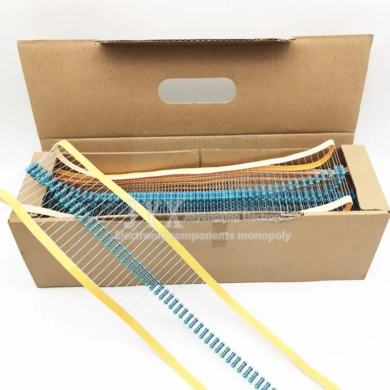 Resistor de película metálica 1% de 50 piezas, 1/2W, 1R ~ 10M 0R 2.2R 5.6R 100R 220R 330R 1K 1,5 K 2,2 K 3,3 K 4,7 K 10K 22K 47K 100K 470K 330K ohm