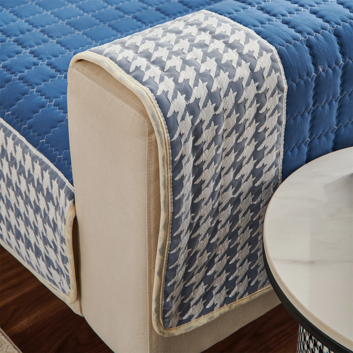 Hahnentritt-Spitze, Dekor, Quilten, Sofa-Kissenbezug, rutschfeste Sofa-Schonbezüge für Wohnzimmer, Couch, Sitzbezüge, haustierfreundlich – Detail 8