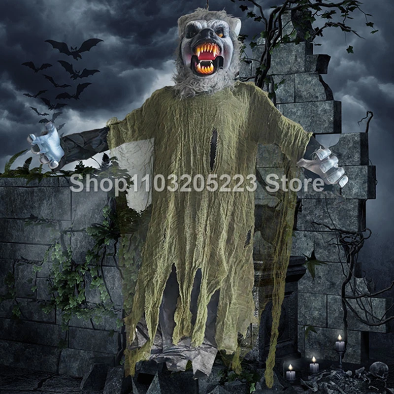 Halloween Hanging Creepy Werewolf Hanging Ghost, Halloween Indoor and Outdoor Decorations, Scary Decorations, Party Patio Decor