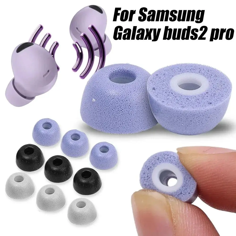 3Pairs Memory Foam Ear Tips Anti-Slip Noise Reduction Replacement Earplugs Earbuds Accessories for Samsung Galaxy Buds2 Pro
