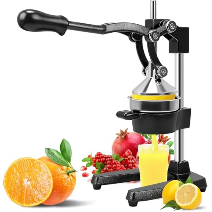 

Hand Press Juicer Machine Commercial Heavy Duty Cast Iron Manual Press for Orange Juice Lime Lemon Pomegranate Easy to Use Clea