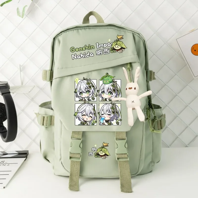 Genshin Impact Game Nahida Cute Shoulder Bags Cartoon Lesser Lord Kusanali Schoolbag Outdoor Travel Backpack Birthday Gifts