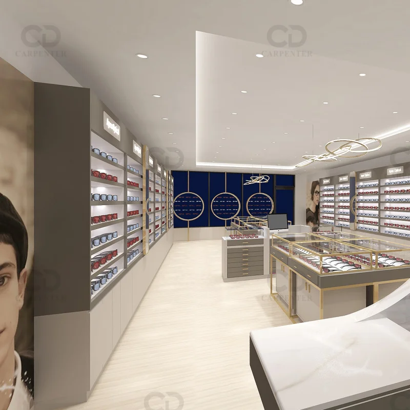 custom.Modern LED Eyewear Display Showcase Optimal Design Optical Stores